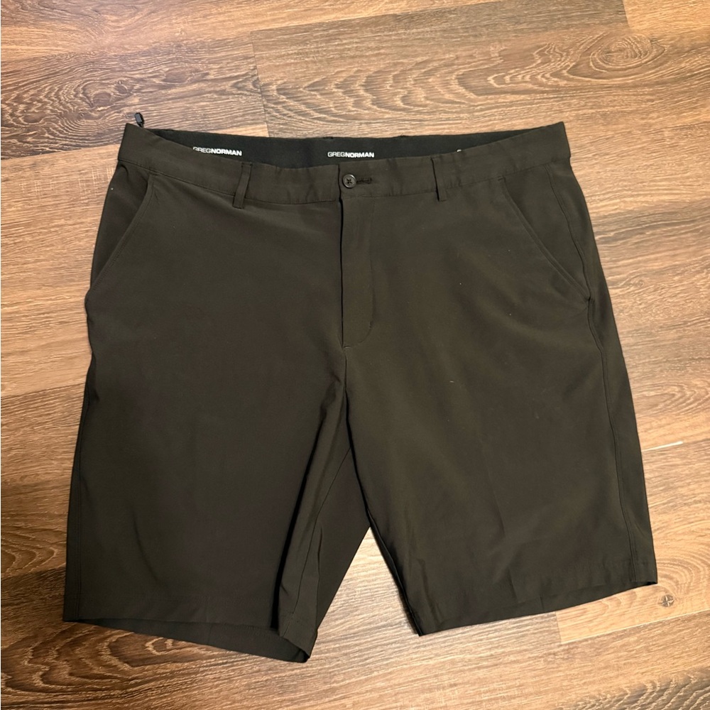 Greg Norman Collection Black Flat Front Shorts Versatile Design